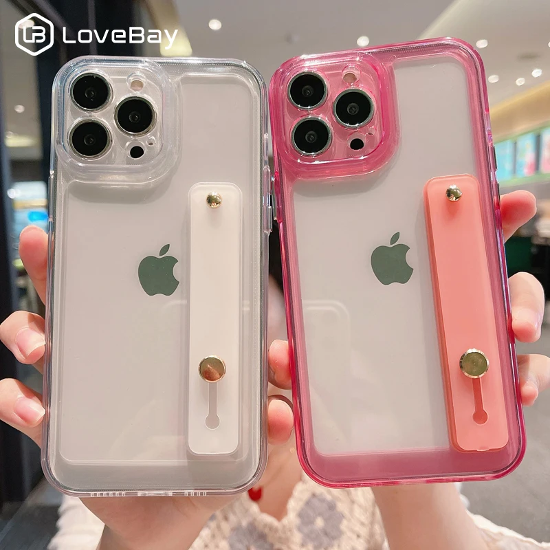 Lovebay Transparent Solid Color With Wristband Phone Case For iPhone 13 12 11 Pro Max X XR XS 7 8 Plus SE 2020 Shockproof Cover 
Lovebay Transparent Solid Color With Wristband Phone Case For iPhone 13 12 11 Pro Max X XR XS 7 8 Plus SE 2020 Shockproof Cover