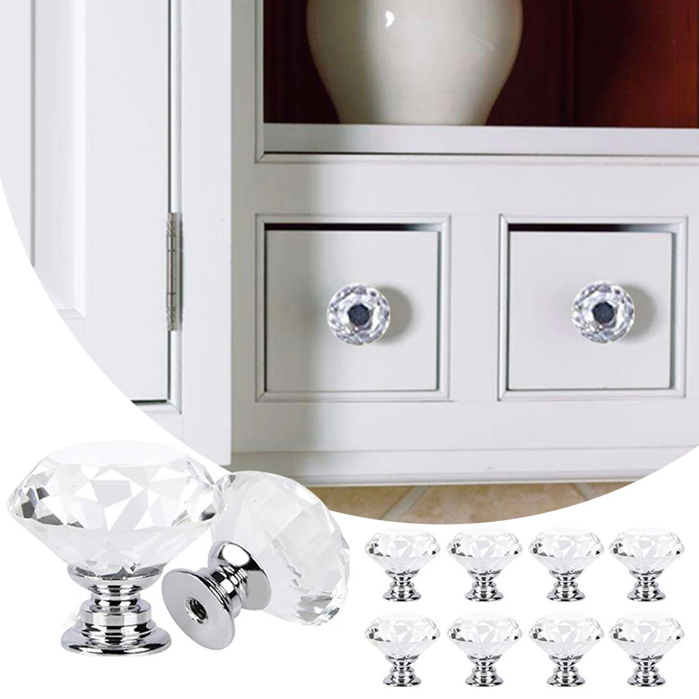 10Pcs/set 30mm Diamond Shape Design Crystal Glass Knobs Cupboard Drawer Pull Kitchen Cabinet Door Wardrobe Handles Hardware
10Pcs/set 30mm Diamond Shape Design Crystal Glass Knobs Cupboard Drawer Pull Kitchen Cabinet Door Wardrobe Handles Hardware