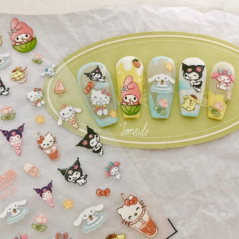 Новые наклейки для ногтей Sanrio серии милых напитков Мультяшные милые тисненые тонкие жесткие наклейки для ногтей прозрачные наклейки для ногтей
Новые наклейки для ногтей Sanrio серии милых напитков Мультяшные милые тисненые тонкие жесткие наклейки для ногтей прозрачные наклейки для ногтей
