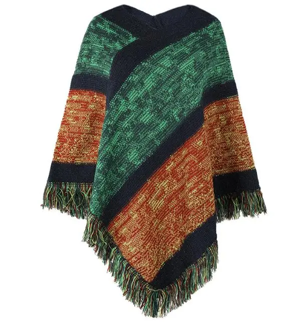 Autumn and Winter Travel Bat Blouse 2023 Fashion Hit Color Striped Knitted Cape Tassel Shawl Pullover V-Neck Loose Blouse
Autumn and Winter Travel Bat Blouse 2023 Fashion Hit Color Striped Knitted Cape Tassel Shawl Pullover V-Neck Loose Blouse
