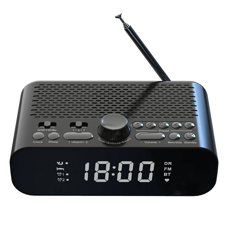 DAB/FM Clock Radio With Bluetooth Streaming Play Portable LED Display Dual Alarm Clock Hi-Fi Speaker With Woofer Unit
DAB/FM Clock Radio With Bluetooth Streaming Play Portable LED Display Dual Alarm Clock Hi-Fi Speaker With Woofer Unit