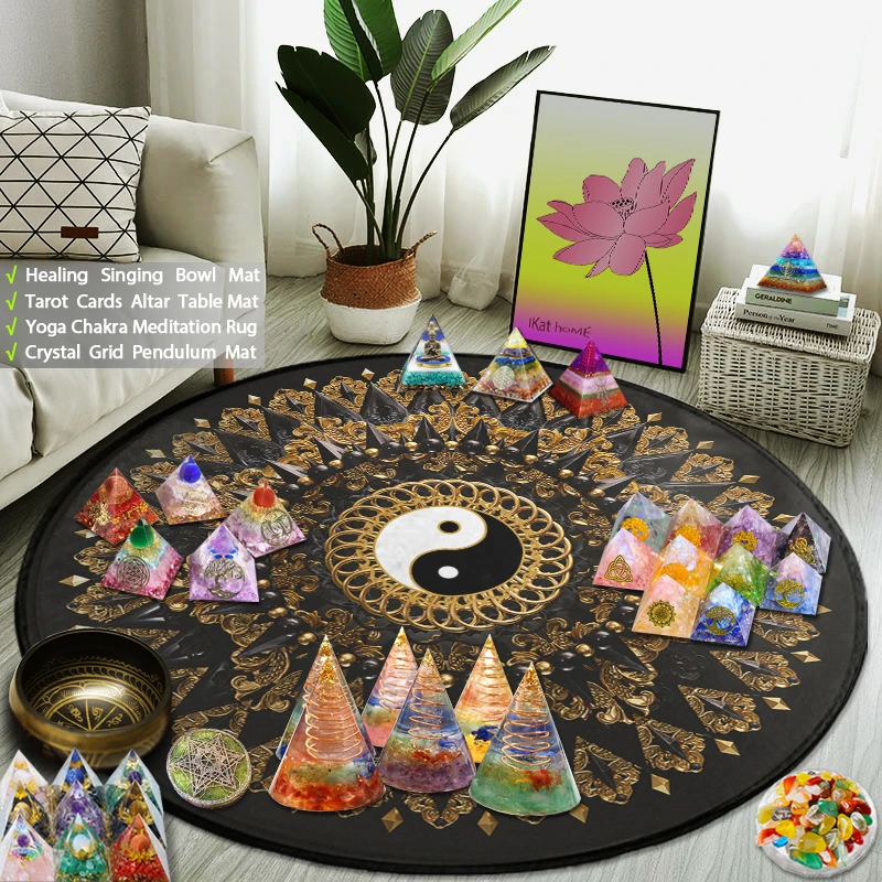 Роскошный круглый ковер с мандалой, ковер Инь Ян для йоги, комнаты, тренажерного зала, пола, буддийский коврик для медитации, языческий алтар...
Роскошный круглый ковер с мандалой, ковер Инь Ян для йоги, комнаты, тренажерного зала, пола, буддийский коврик для медитации, языческий алтар...