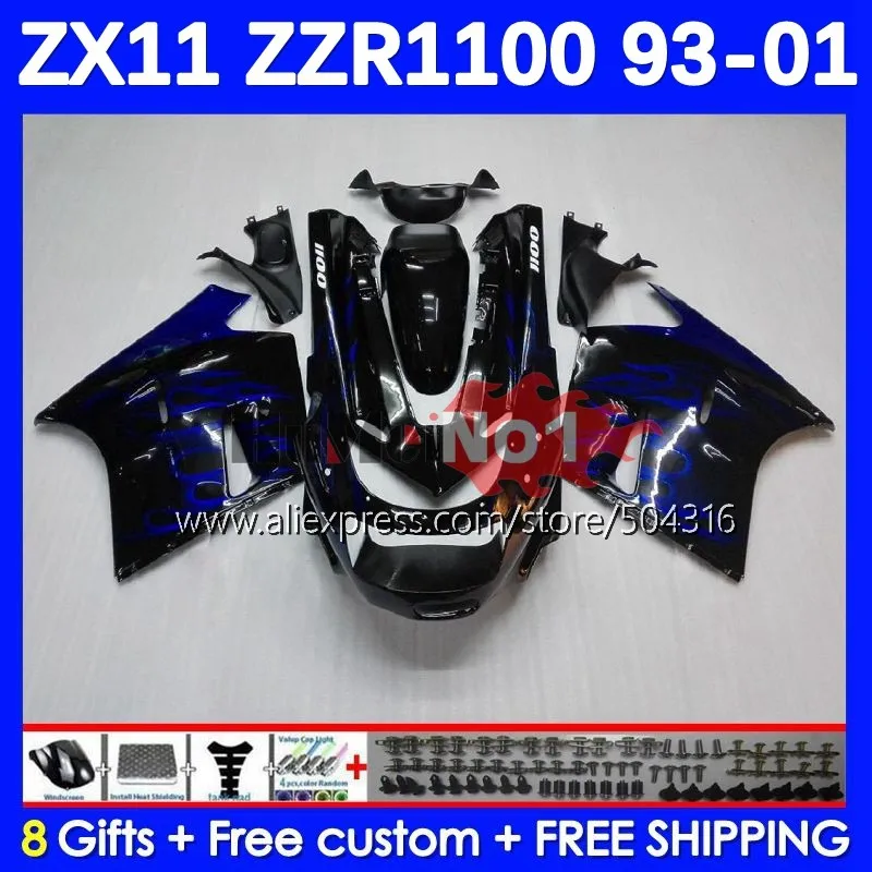 Body Kit For KAWASAKI NINJA ZZR1100 ZZR-1100 183MC.56 ZZR 1100 1993 1994 1995 1996 1997 1998 1999 2000 2001 Fairing blue flames
Body Kit For KAWASAKI NINJA ZZR1100 ZZR-1100 183MC.56 ZZR 1100 1993 1994 1995 1996 1997 1998 1999 2000 2001 Fairing blue flames