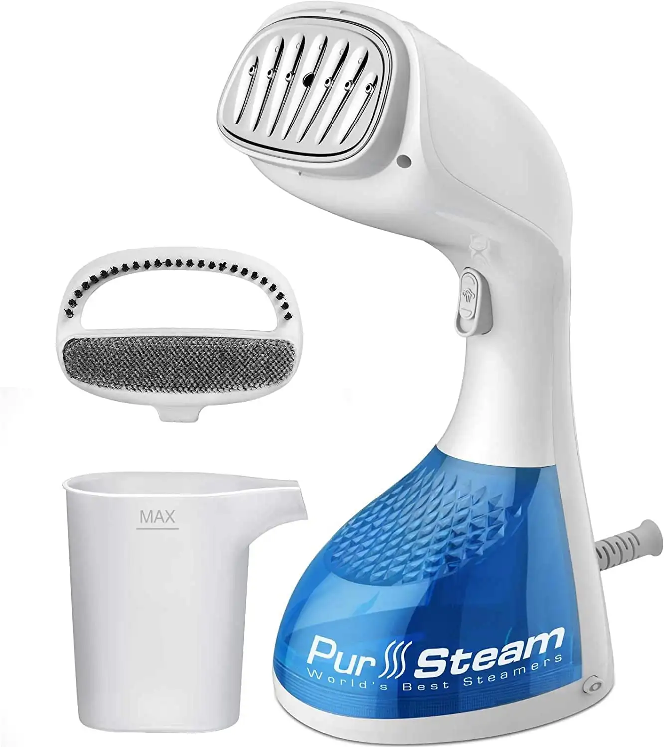 Steamer for Clothes, Wrinkle Remover, Fast Heat-up, Large Detachable Water Tank, Exact Measure Filler Cup and 2 in 1 Brush Inclu
Steamer for Clothes, Wrinkle Remover, Fast Heat-up, Large Detachable Water Tank, Exact Measure Filler Cup and 2 in 1 Brush Inclu