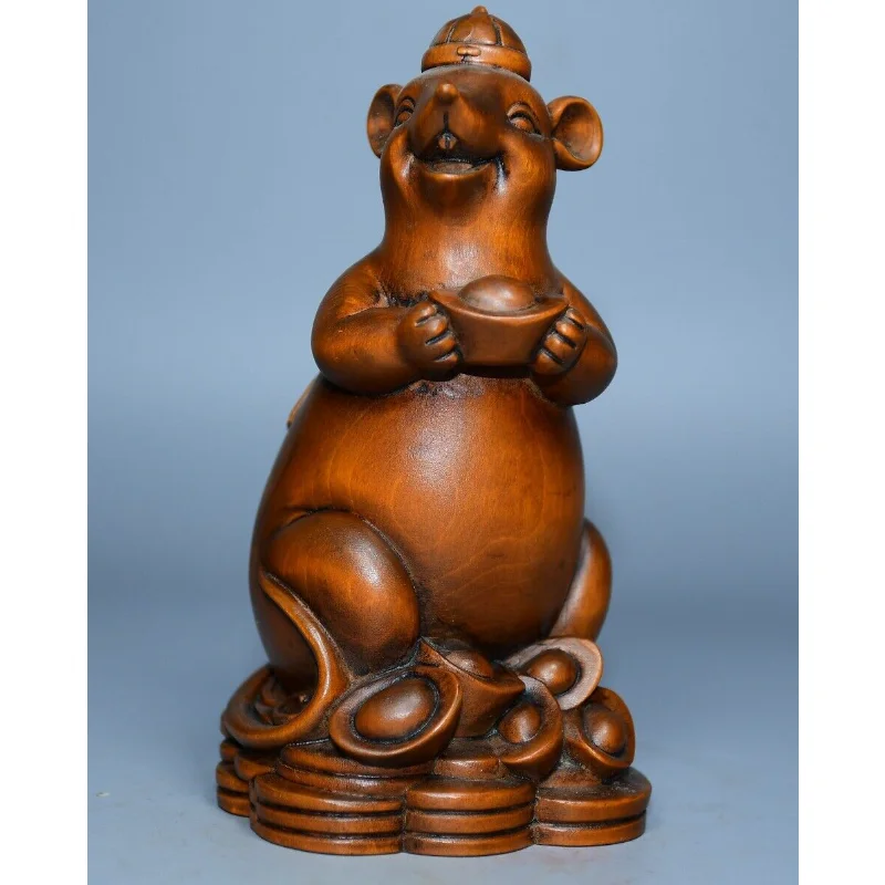 5.5" Collection Chinese Box-wood Carving Animal Mouse Yuanbao Wealth Statue Craft Gift Decoration Home Decore
5.5" Collection Chinese Box-wood Carving Animal Mouse Yuanbao Wealth Statue Craft Gift Decoration Home Decore