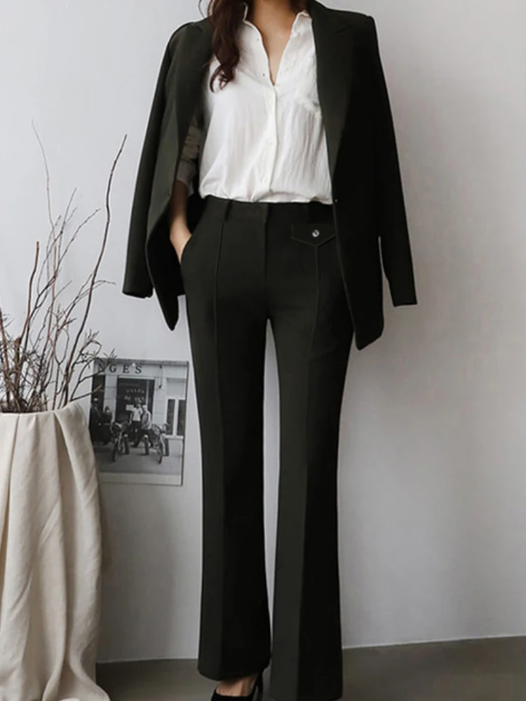 Women's Elegant Business Trousers Suit Office Ladies Slim Casual Blazer Pantsuit Two Pieces Set Female Fashion Korean Outfits 
Women's Elegant Business Trousers Suit Office Ladies Slim Casual Blazer Pantsuit Two Pieces Set Female Fashion Korean Outfits