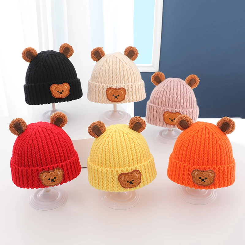 2023 Korean Cute Bear Baby Hats For Kids Soft Knitted Cap Warm Beanie Autumn Winter Solid Color Children Toddler Crochet Hat
2023 Korean Cute Bear Baby Hats For Kids Soft Knitted Cap Warm Beanie Autumn Winter Solid Color Children Toddler Crochet Hat