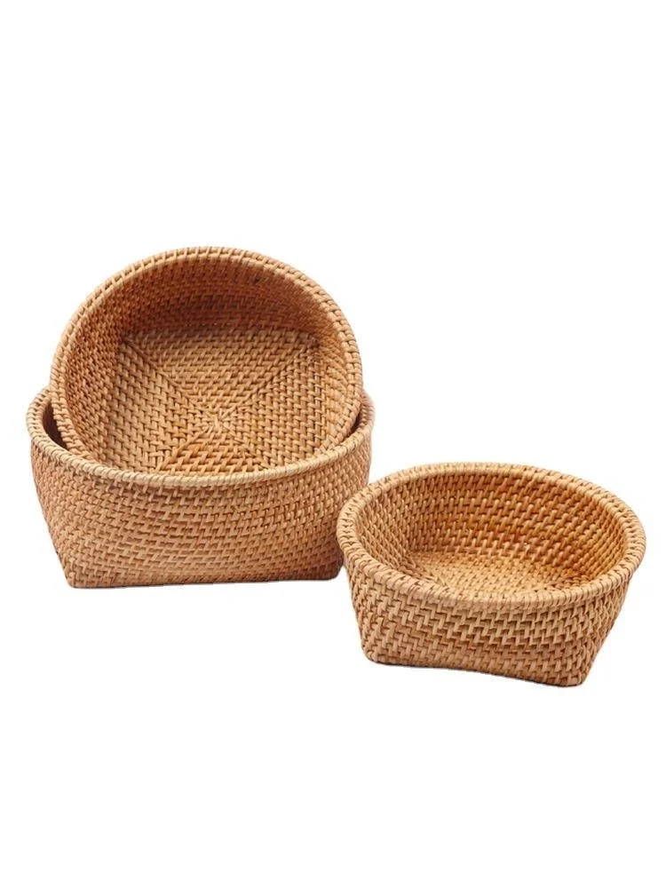CAMIGEL Woven Storage Basket, Hand Woven Picnic Basket Round 
CAMIGEL Woven Storage Basket, Hand Woven Picnic Basket Round