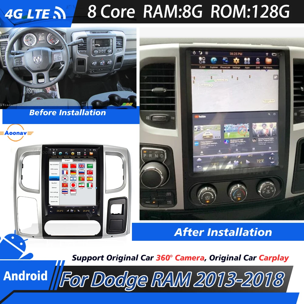 Multimedia Android System For Dodge RAM 2013 2014 2015 2016 2017-2018 Touch Screen GPS Navigation Recorder Player with Carplay
Multimedia Android System For Dodge RAM 2013 2014 2015 2016 2017-2018 Touch Screen GPS Navigation Recorder Player with Carplay