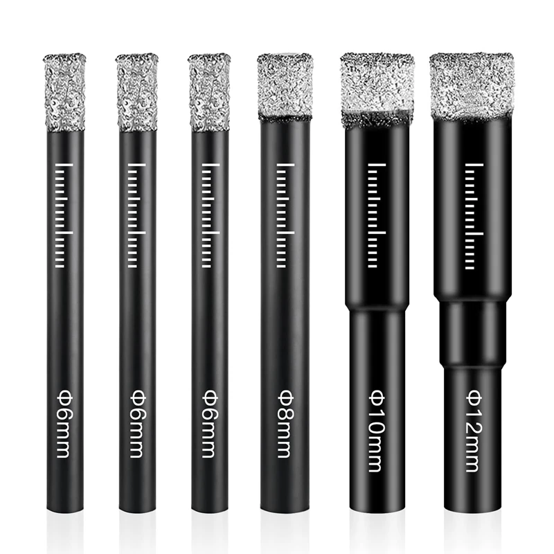 6 Pcs Diamond Drill Bit Porcelain Tile Drill Bit 6Mm 8Mm 10Mm 12Mm Tile Drill Bits Sets Round Shank Dry Drill Bits
6 Pcs Diamond Drill Bit Porcelain Tile Drill Bit 6Mm 8Mm 10Mm 12Mm Tile Drill Bits Sets Round Shank Dry Drill Bits