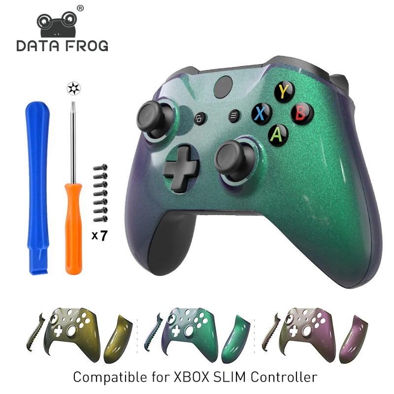 

DATA FROG Full Set Replacement Front Housing Shell For Xbox One Slim Chameleon Faceplate Cover For Xbox One X Controller 2022