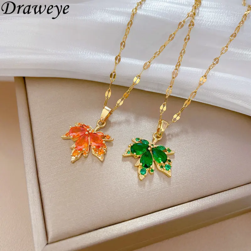 Draweye Red Leaf Necklaces for Women Birthday Party Elegant Korean Fashion Jewelry Shiny Sweet Metal Pendant Necklace Retro
Draweye Red Leaf Necklaces for Women Birthday Party Elegant Korean Fashion Jewelry Shiny Sweet Metal Pendant Necklace Retro