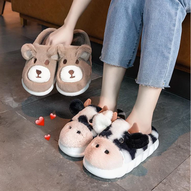 Womens House Slipper Cow Female Winter Warm Kawaii Cartoon Plush Contton Anti Skid Indoor Funny Cute Fuzzy Floor Shoes Home
Womens House Slipper Cow Female Winter Warm Kawaii Cartoon Plush Contton Anti Skid Indoor Funny Cute Fuzzy Floor Shoes Home