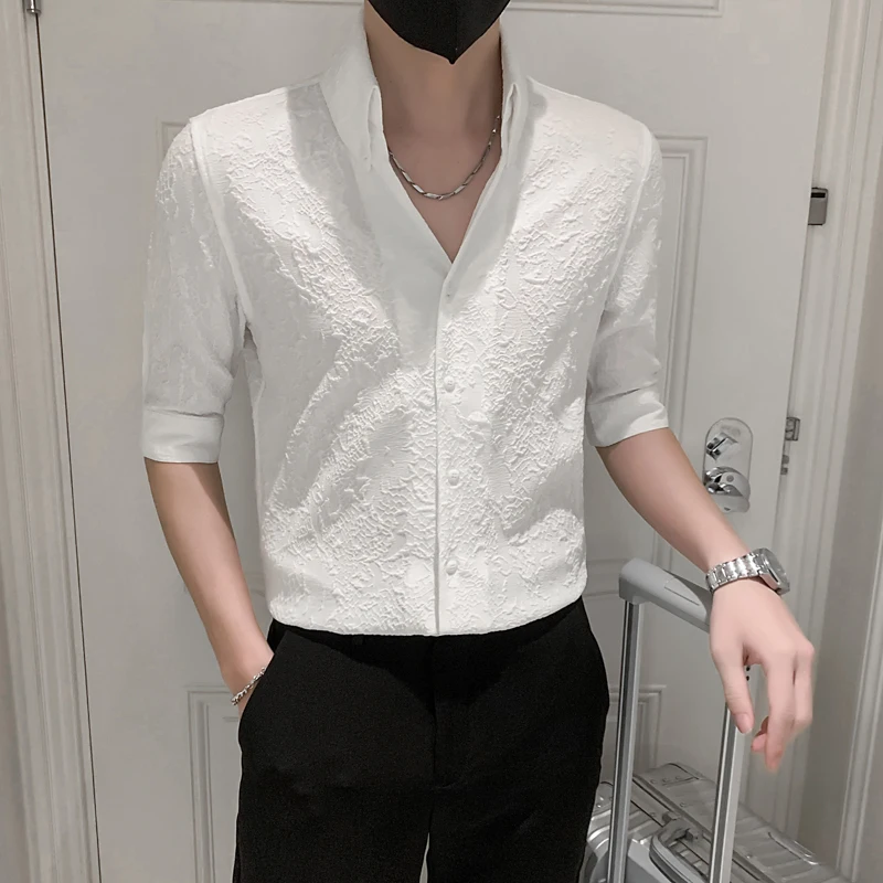 2022 Men's Business V-Neck Casual Long Sleeve Shirts/Male Slim Fit High-End Dress Streetwear Social Blouse Shirts Black White
2022 Men's Business V-Neck Casual Long Sleeve Shirts/Male Slim Fit High-End Dress Streetwear Social Blouse Shirts Black White