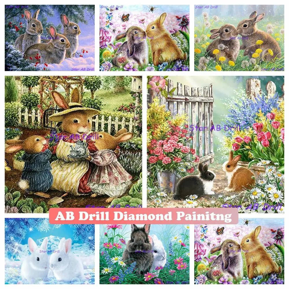 Animal Rabbit 5d Diy Diamond Painting Cartoon Full AB Drill Mosaic Embroidery Cross Stitch Kit Hand Inlaid Art Home Decor Gift
Animal Rabbit 5d Diy Diamond Painting Cartoon Full AB Drill Mosaic Embroidery Cross Stitch Kit Hand Inlaid Art Home Decor Gift