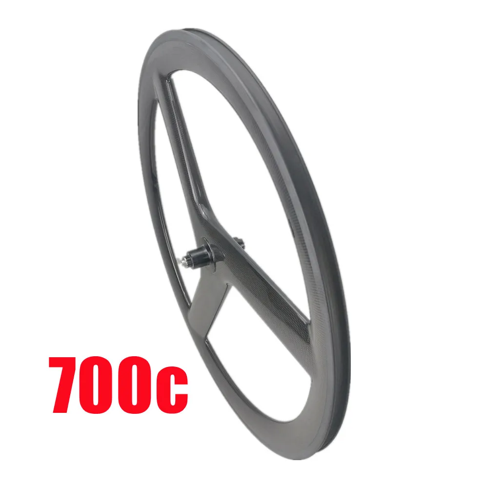 

Best Sell 3Spokes Road Bike 700C Clincher 50MM Depth 23MM Width Tri Spoke Road Bike Wheel Rim V Brake Edge 3k Glossy