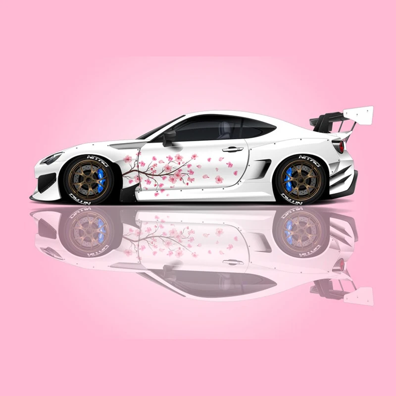 

Сакура вишневый цвет, японская наклейка на автомобиль, универсальный размер, большая графика автомобиля