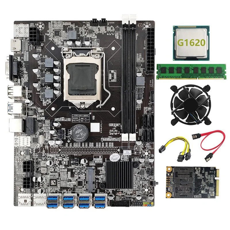 Материнская плата B75 BTC для майнинга + DDR3 4 Гб 1333 МГц RAM + G1620 CPU + MSATA SSD 128G LGA1155 8GPU PCI-E к USB3.0 B75 ETH Miner
Материнская плата B75 BTC для майнинга + DDR3 4 Гб 1333 МГц RAM + G1620 CPU + MSATA SSD 128G LGA1155 8GPU PCI-E к USB3.0 B75 ETH Miner