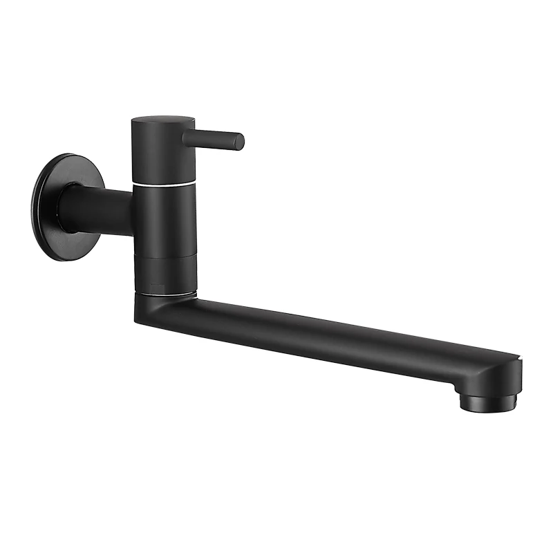 

Black Faucet Rotatable Wall-Mounted Single Cold Balcony Washing Machine Lengthened Mop Pool Faucet Household