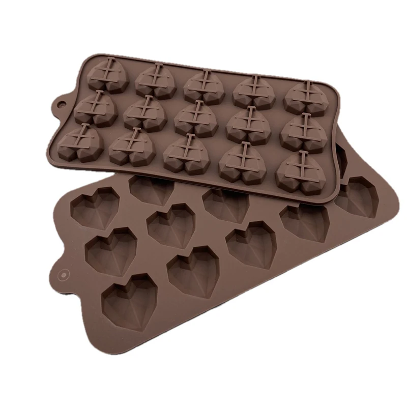 New Heart Chocolate Molds 15 Cavity Diamond Love Shape Silicone Wed Candy Baking Molds Cupcake Decorations 3D Cake Baking Tools
New Heart Chocolate Molds 15 Cavity Diamond Love Shape Silicone Wed Candy Baking Molds Cupcake Decorations 3D Cake Baking Tools