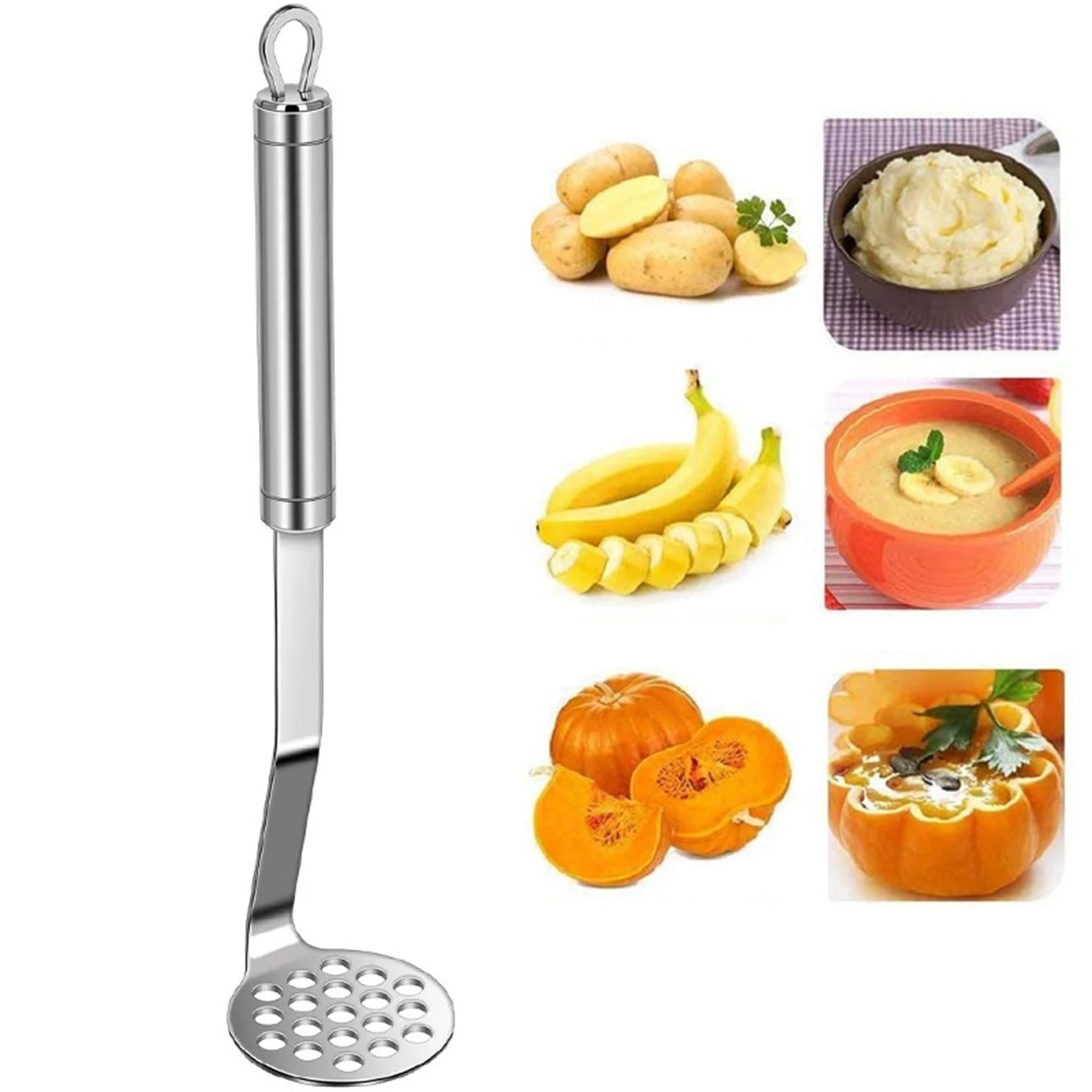 Pressed Potato Masher Potato Crusher Stainless Steel With Handle Food Mashed Potato Masher Vegetable Tool Press Crusher Tool
Pressed Potato Masher Potato Crusher Stainless Steel With Handle Food Mashed Potato Masher Vegetable Tool Press Crusher Tool