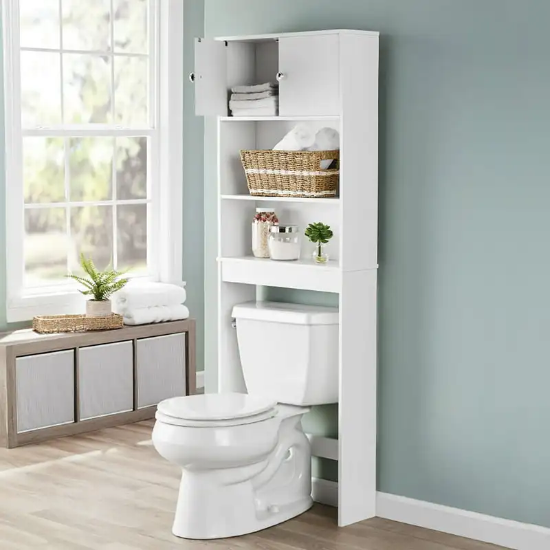 23 in. W Bathroom Space Saver Cabinet with 3 Fixed Shelves, over the Toilet Storage Bathroom accessories Shelves Organizers sto
23 in. W Bathroom Space Saver Cabinet with 3 Fixed Shelves, over the Toilet Storage Bathroom accessories Shelves Organizers sto