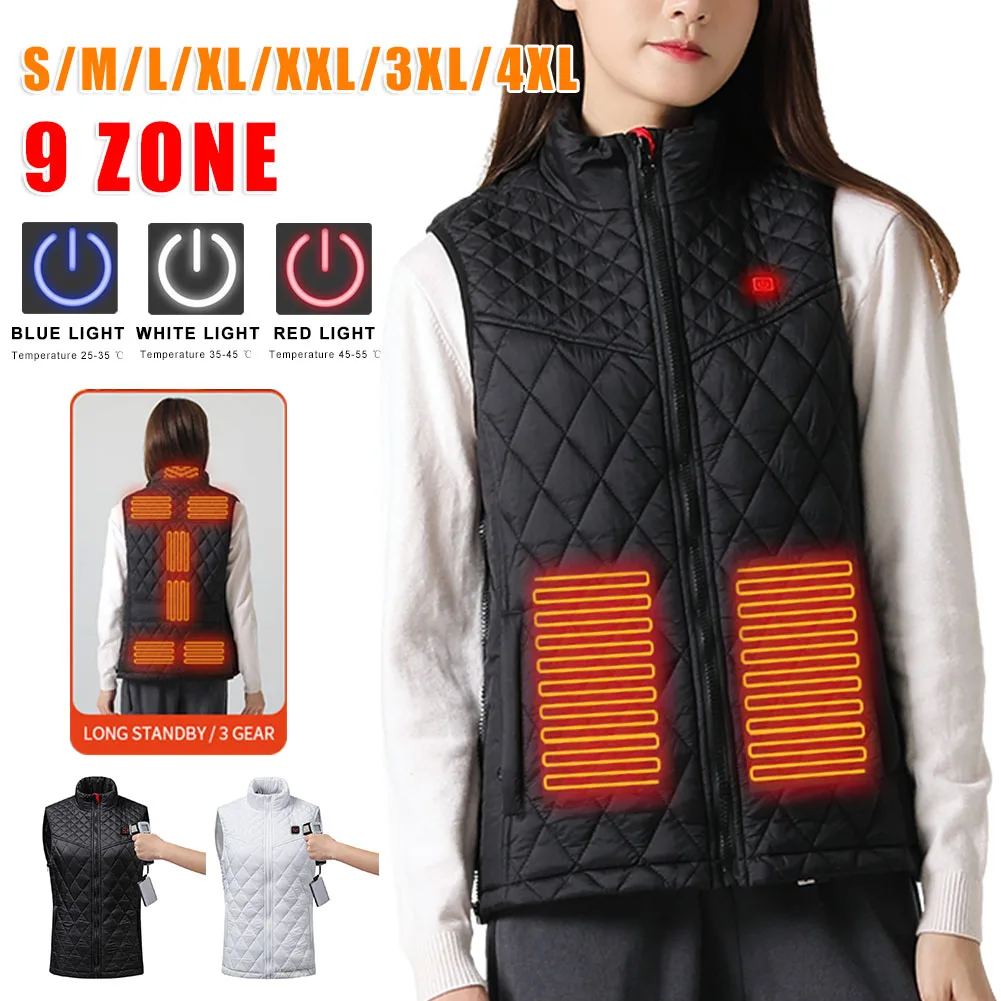 9 Heating Areas Electric Heated Jacket for Women USB Charging Heating Vest 3Gear Smart Thermostat Winter Warm Outdoor Sportswear
9 Heating Areas Electric Heated Jacket for Women USB Charging Heating Vest 3Gear Smart Thermostat Winter Warm Outdoor Sportswear