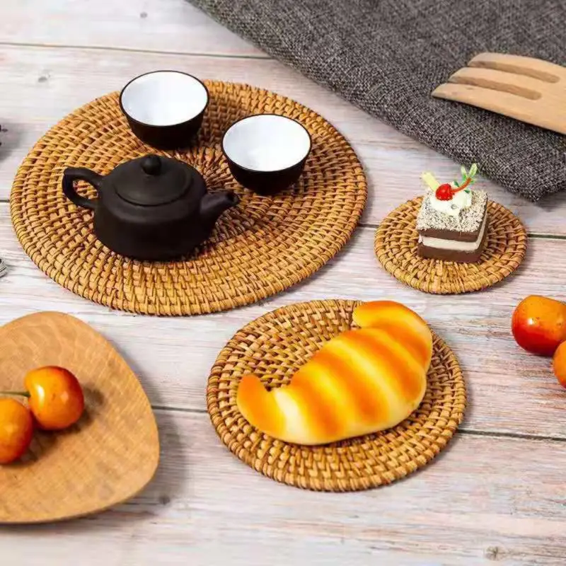 Solid Placemats Non Slip Table Mats Coffee Tea Milk Red Wine Mat Multifunctional Round Natural Handmade High Quality Coaster
Solid Placemats Non Slip Table Mats Coffee Tea Milk Red Wine Mat Multifunctional Round Natural Handmade High Quality Coaster