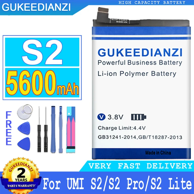 Аккумулятор емкостью 5600 мАч для UMI Umidigi S2 Lite S2 Pro Big Power Bateria
Аккумулятор емкостью 5600 мАч для UMI Umidigi S2 Lite S2 Pro Big Power Bateria