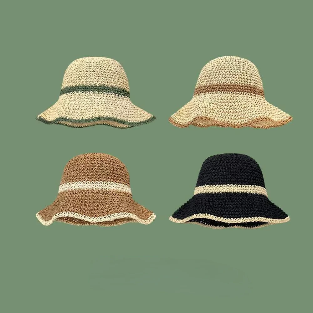 Ins Striped Color Matching Straw Hat Summer Beach Foldable Sunscreen Hollow Straw Fisherman Hats Women‘s Cap Zomer Caps
Ins Striped Color Matching Straw Hat Summer Beach Foldable Sunscreen Hollow Straw Fisherman Hats Women‘s Cap Zomer Caps