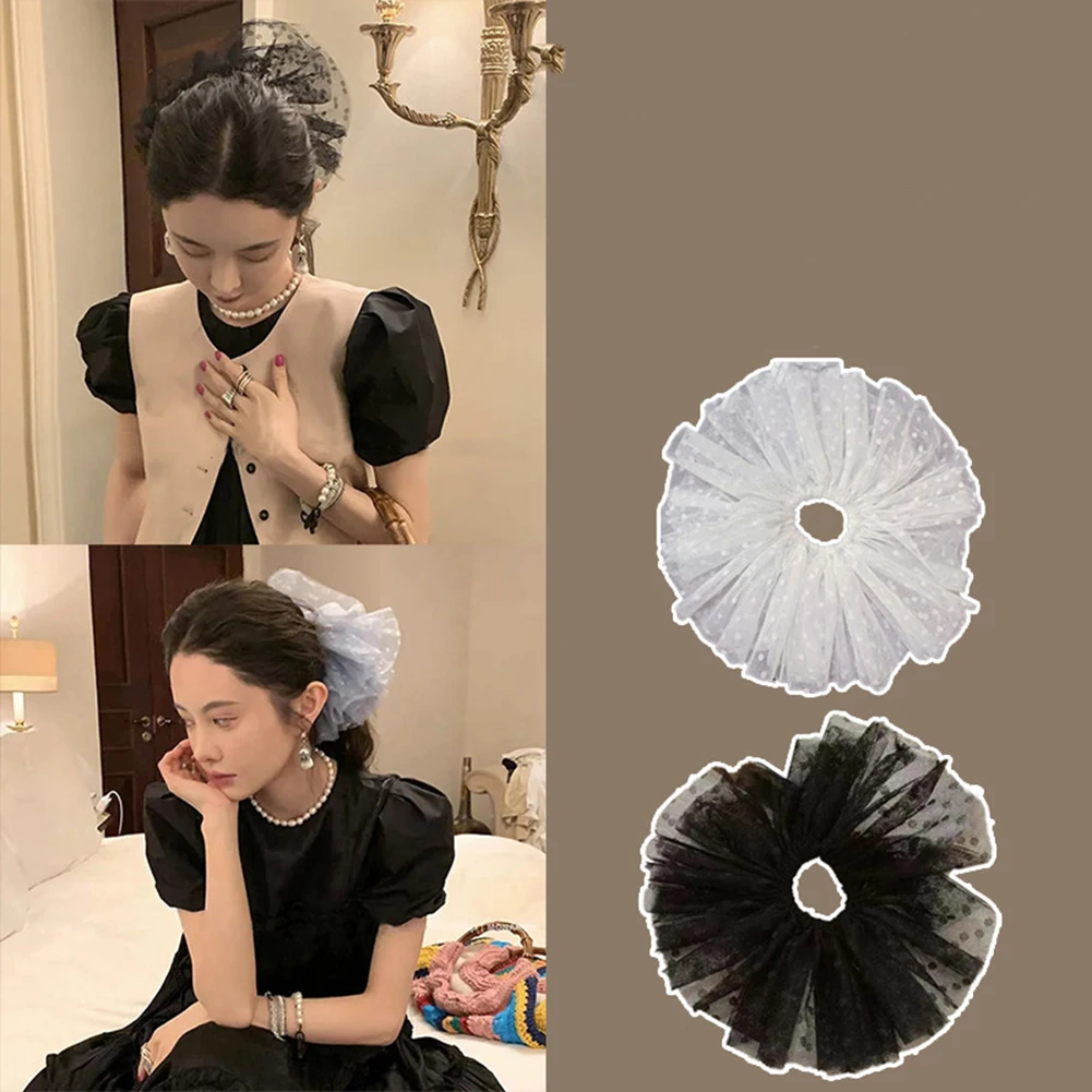 Mesh polka dot large intestine hair ring high-quality super large lace hair ring head rope female head flower hair accessories
Mesh polka dot large intestine hair ring high-quality super large lace hair ring head rope female head flower hair accessories