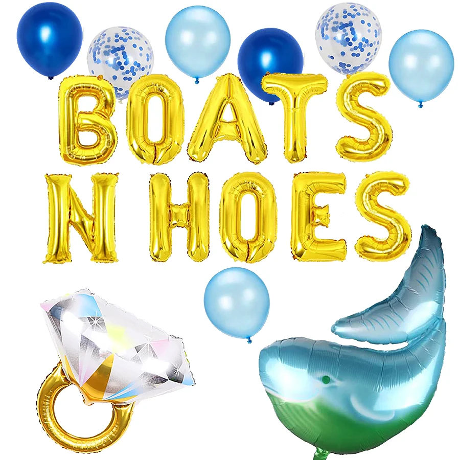 Marine Theme Bachelorette Party Decorations Boats N Hoes Diamond Ring Foil Balloons Kit Bridal Shower Party Decoration Supplies
Marine Theme Bachelorette Party Decorations Boats N Hoes Diamond Ring Foil Balloons Kit Bridal Shower Party Decoration Supplies