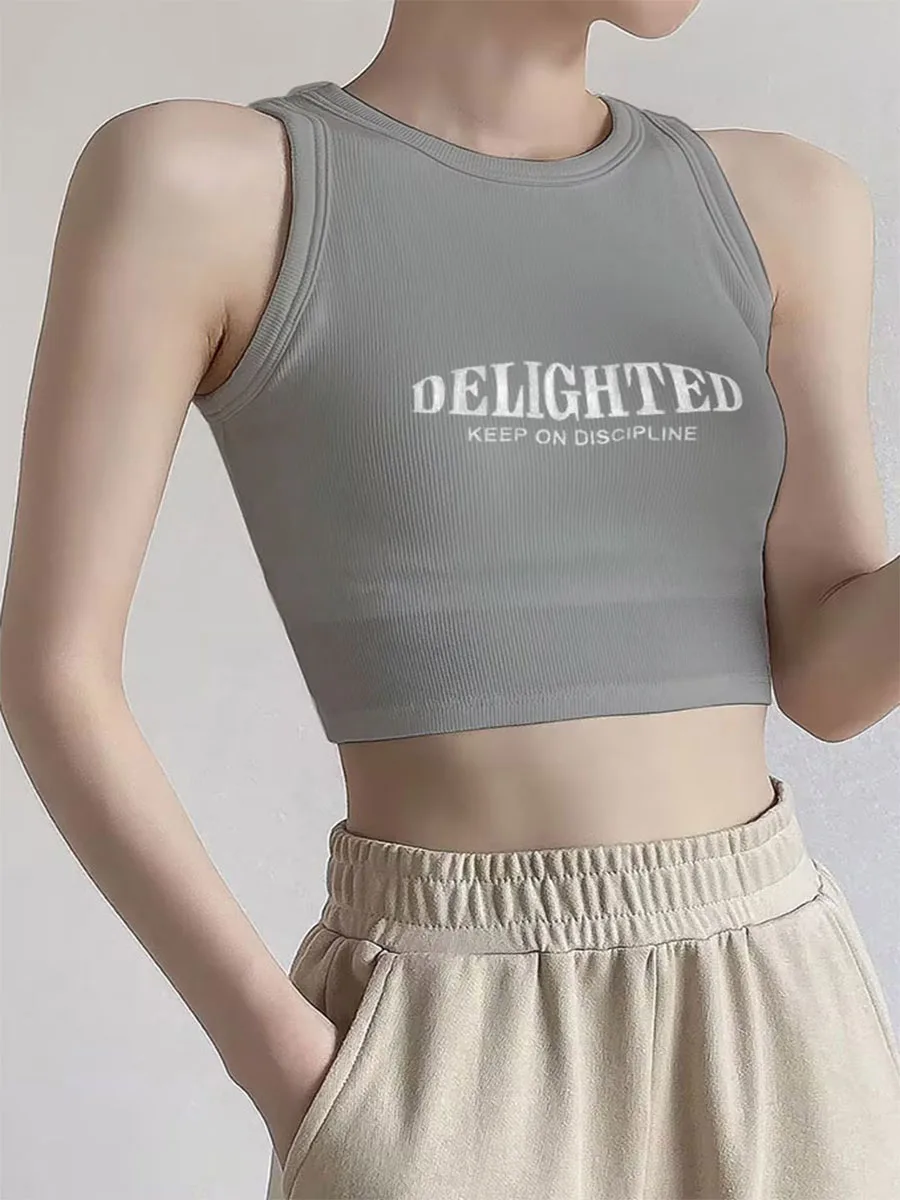 Women's Sports Halter Casual Sleeveless Vest High Quality Women's Casual Vest Letter Printed Clothing Running Fitnes Vest
Women's Sports Halter Casual Sleeveless Vest High Quality Women's Casual Vest Letter Printed Clothing Running Fitnes Vest