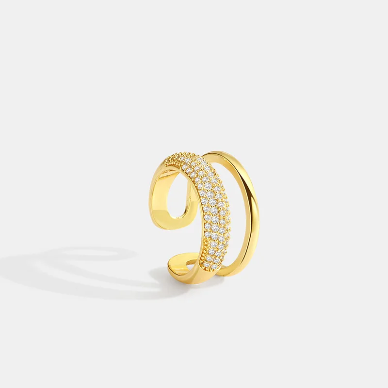 Fashion Simple Women's Adjustable Rings Ins Hot Selling Double Layer Zircon Rings Women Knuckle Rings Girls Jewelry Accessories
Fashion Simple Women's Adjustable Rings Ins Hot Selling Double Layer Zircon Rings Women Knuckle Rings Girls Jewelry Accessories