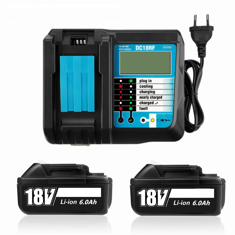 Rechargeable Battery BL1860B 18V 6000mAh Backup Battery For Makita 18VBL1860 BL1840 BL1850 Cordless Drill With DC18RF 3A Charger
Rechargeable Battery BL1860B 18V 6000mAh Backup Battery For Makita 18VBL1860 BL1840 BL1850 Cordless Drill With DC18RF 3A Charger