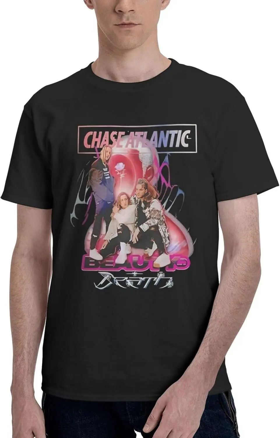 Мужские футболки с коротким рукавом Chase Music Atlantic модные летние круглым вырезом