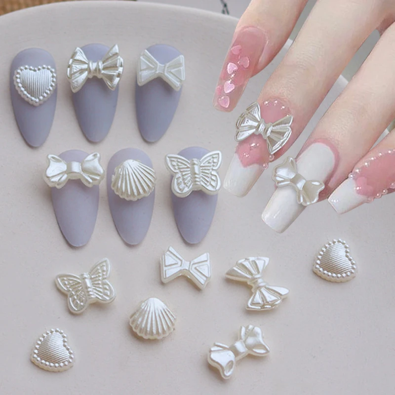 20Pcs 3D Baroque Bow Nail Charms White Pearl Shell Heart Butterfly Resin Charms for Nails Decorations Women Nail Supplies
20Pcs 3D Baroque Bow Nail Charms White Pearl Shell Heart Butterfly Resin Charms for Nails Decorations Women Nail Supplies