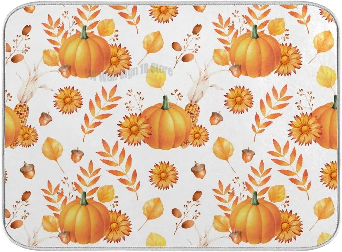 Pumpkin Sunflower Maple Leaves Dish Drying Mat for Kitchen Fall Thanksgiving Day Dishes Pad Dish Drainer Rack Mats
Pumpkin Sunflower Maple Leaves Dish Drying Mat for Kitchen Fall Thanksgiving Day Dishes Pad Dish Drainer Rack Mats
