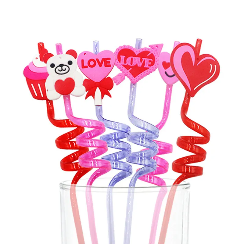 Reusable Plastic Drinking Straws, Valentines Day, Cartoon Love Bear, Wedding Party Decoration, 6Pcs
Reusable Plastic Drinking Straws, Valentines Day, Cartoon Love Bear, Wedding Party Decoration, 6Pcs
