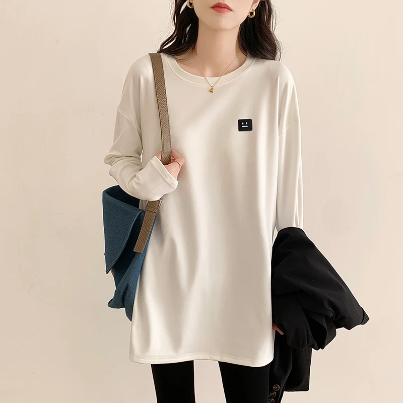 Pure cotton bottoming shirt women's inner long section 2022 spring and autumn round neck loose long-sleeved t-shirt labeling top
Pure cotton bottoming shirt women's inner long section 2022 spring and autumn round neck loose long-sleeved t-shirt labeling top