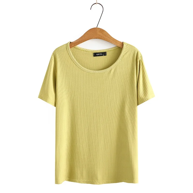 Plus Size Summer Tops Women Solid Color Casual Knitted Tshirts Large Size Short Sleeve Tee
Plus Size Summer Tops Women Solid Color Casual Knitted Tshirts Large Size Short Sleeve Tee
