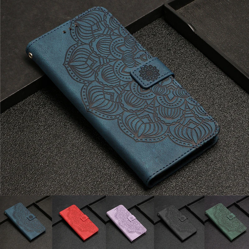 

Matte Wallet Leather Case For Samsung Galaxy M32 M12 M23 M11 M42 5G M 32 12 23 M325 M326 Mandala Sun Flower Phone Cover Case