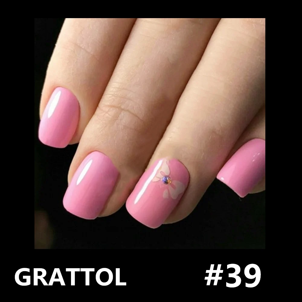 Профессиональный Гель-лак GRATTOL #39 для ногтей серия телесного и розового цвета 9 мл