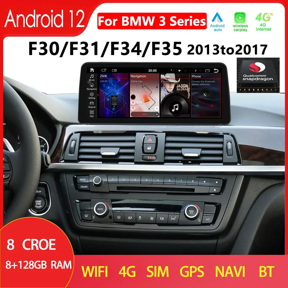 Автомагнитола для BMW, мультимедийный проигрыватель на Android 12, F30, F31, F34, F35, с GPS, сенсорным экраном 8 ядер, 8 ГБ + 128 ГБ, 4 Гб
Автомагнитола для BMW, мультимедийный проигрыватель на Android 12, F30, F31, F34, F35, с GPS, сенсорным экраном 8 ядер, 8 ГБ + 128 ГБ, 4 Гб