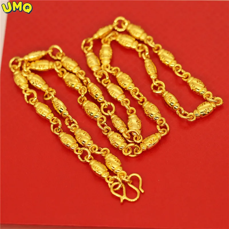18k Imitation Gold Small Transfer Bead Necklace Gold Plated Men's Fine Necklace Imitation Gold Jewelry Exhibition Jewelry
18k Imitation Gold Small Transfer Bead Necklace Gold Plated Men's Fine Necklace Imitation Gold Jewelry Exhibition Jewelry