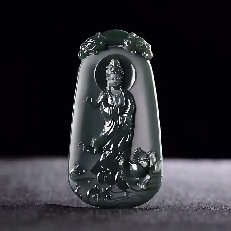 Hetian jade green jade lotus Guanyin station lotus Guanyin sitting lotus prayer pendant jade pendant to send certificate
Hetian jade green jade lotus Guanyin station lotus Guanyin sitting lotus prayer pendant jade pendant to send certificate