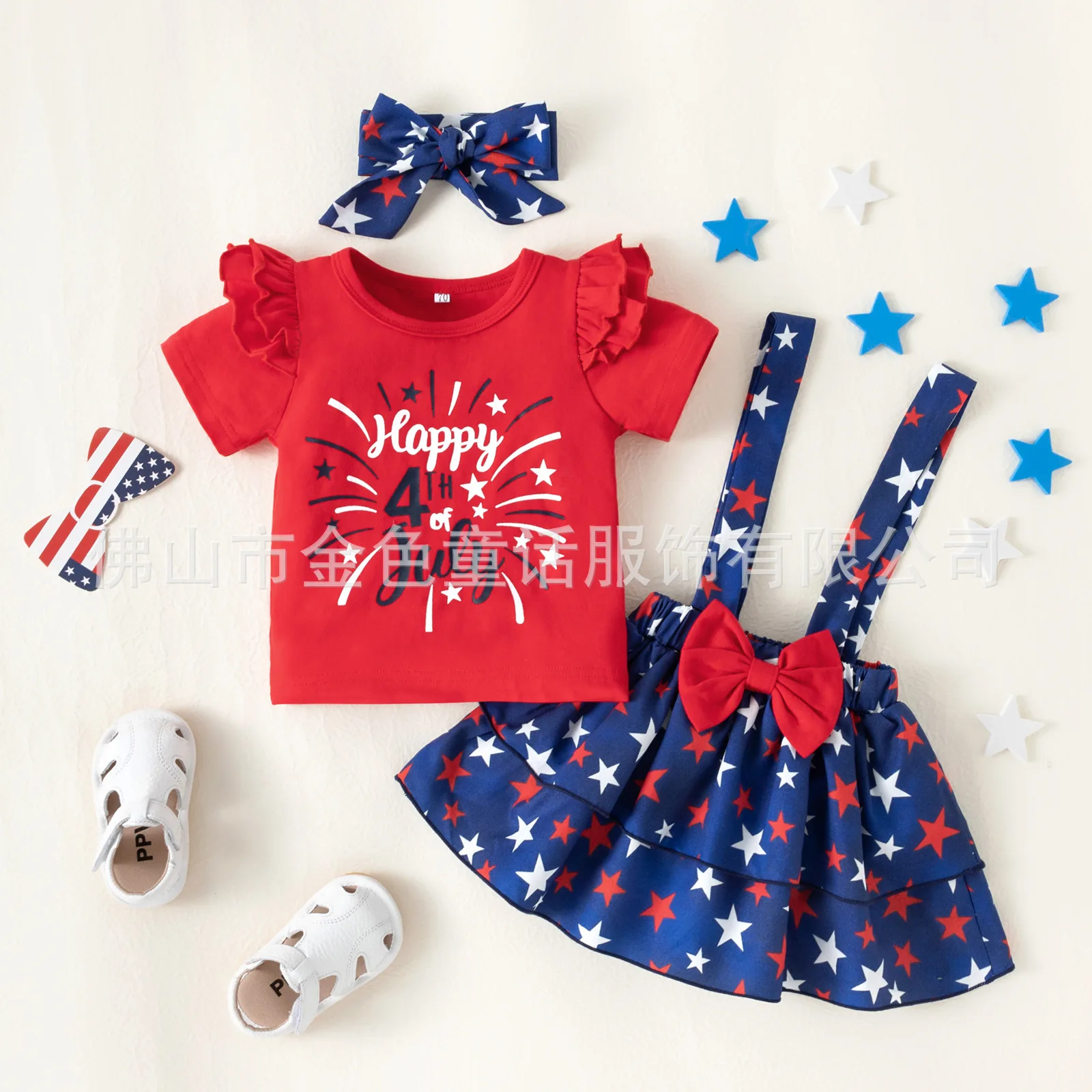 Baby Girl Clothes Summer 2022 Independence Day Outfits Short Sleeve Tops + Stars Print Skirts + Headband 3Pcs Set Conjunto Bebe
Baby Girl Clothes Summer 2022 Independence Day Outfits Short Sleeve Tops + Stars Print Skirts + Headband 3Pcs Set Conjunto Bebe