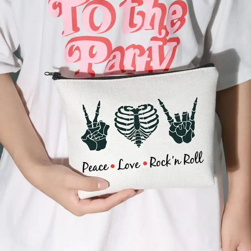 Rock and Roll Cosmetic Bag Guitar Retro 80s Hippie Hippi Gift Peace Love Rock'N Roll Makeup Zipper Pouch Bag For Friend Family
Rock and Roll Cosmetic Bag Guitar Retro 80s Hippie Hippi Gift Peace Love Rock'N Roll Makeup Zipper Pouch Bag For Friend Family