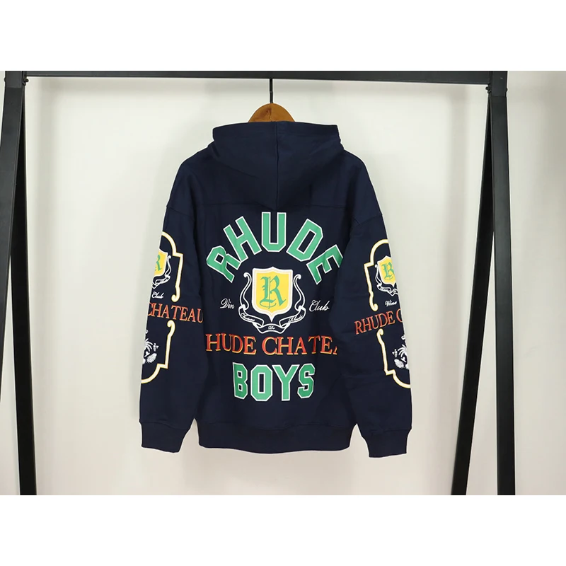 White Royal Blue Black Autumn Winter 400G Terry Men Women 1:1 Oversize Rhude Men's Club Hooded Hoodie Pullover
White Royal Blue Black Autumn Winter 400G Terry Men Women 1:1 Oversize Rhude Men's Club Hooded Hoodie Pullover