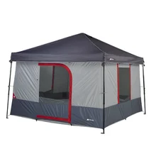 Ozark Trail ConnecTent 6-Person Canopy Tent, Straight-Leg Canopy Fits 2 Queen Size Air Beds or 6 People In Sleeping Bags